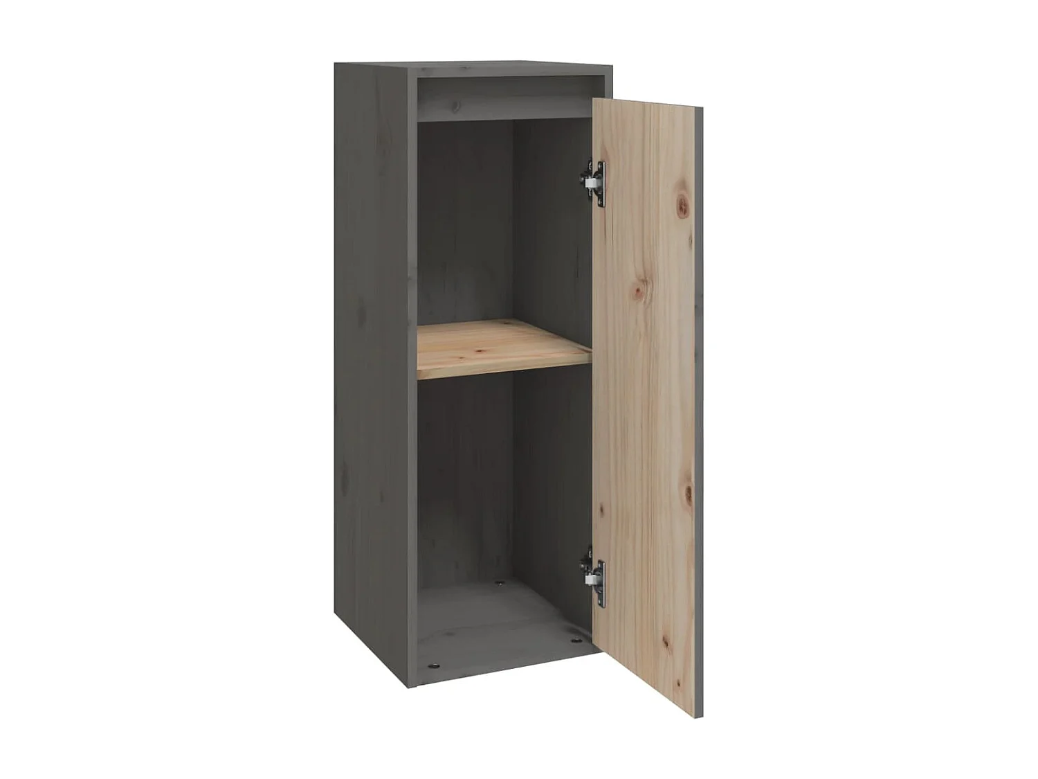 Wandkast 30x30x80 cm massief grenenhout grijs