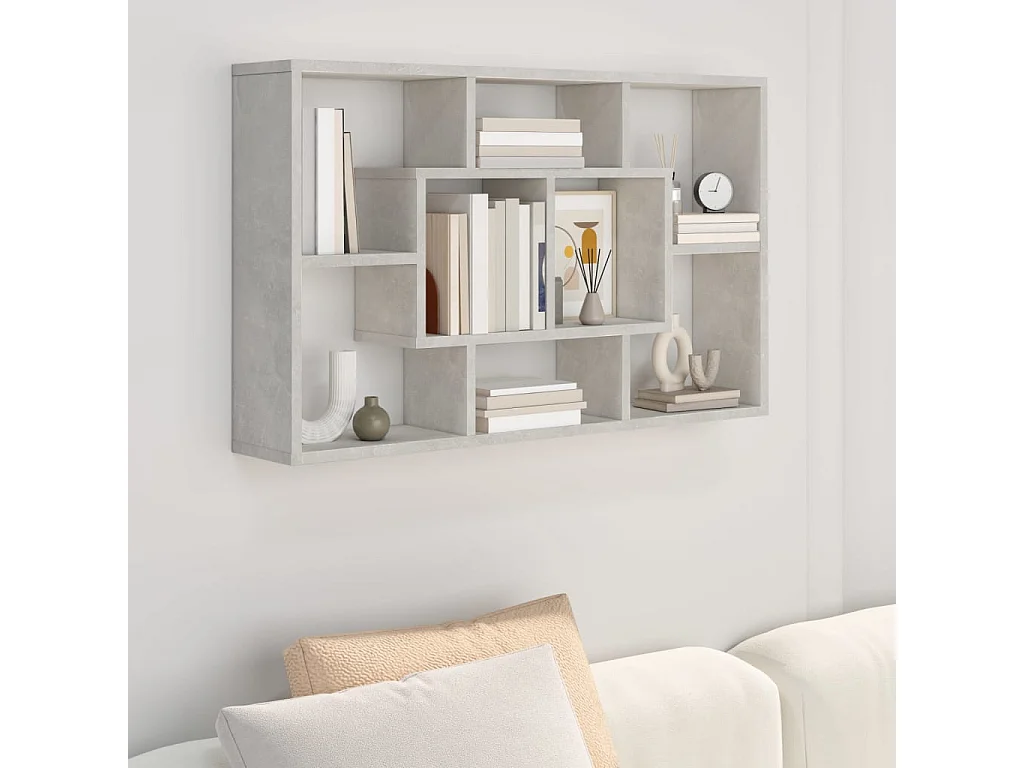 Wandregal Betongrau 85x16x52,5 cm Holzwerkstoff