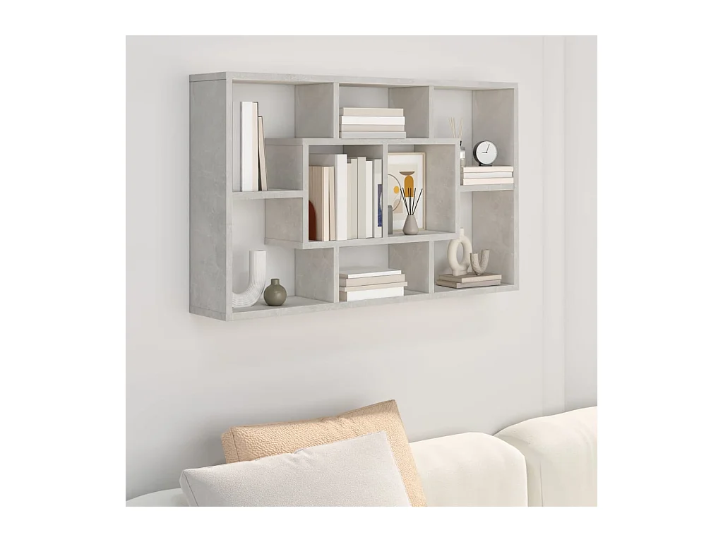 Étagère murale Gris béton 85x16x52,5 cm Bois d'ingénierie