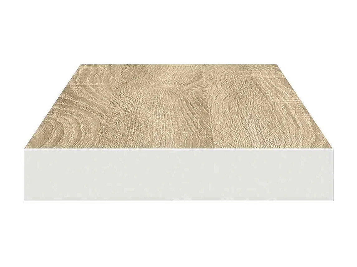 Étagères flottantes 4 pcs chêne et blanc 60x23,5x3,8 cm MDF