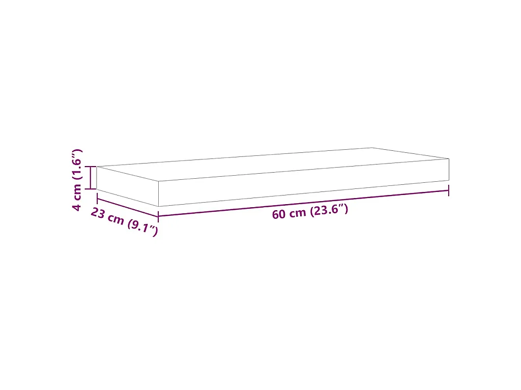 Scaffali a Parete 4 pz Rovere e Bianco 60x23,5x3,8 cm in MDF