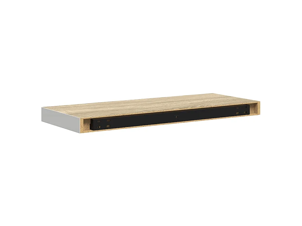 Scaffali a Parete 4 pz Rovere e Bianco 60x23,5x3,8 cm in MDF