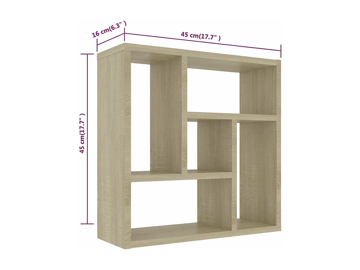 Étagère murale Chêne sonoma 45,1x16x45,1 cm Bois d’ingénierie