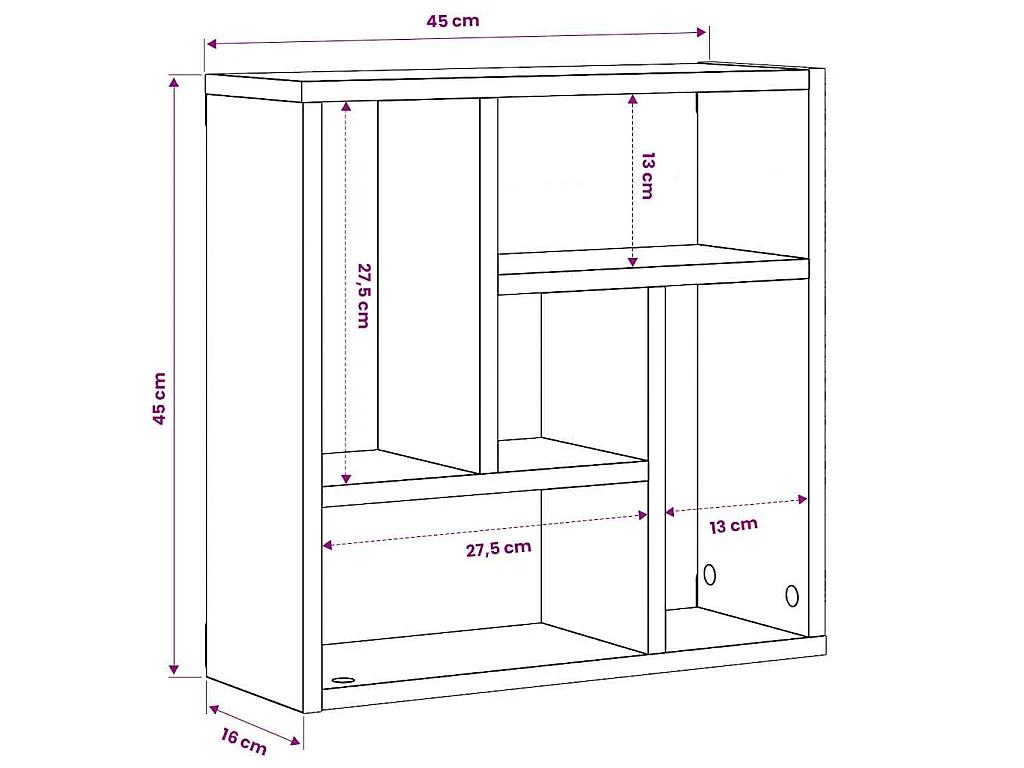 Étagère murale Chêne sonoma 45x16x45 cm Bois d’ingénierie