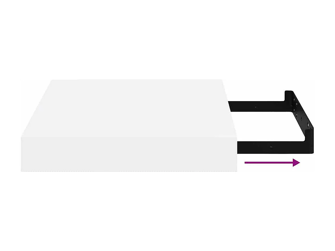 Étagère murale flottante Blanc brillant 23x23,5x3,8 cm MDF