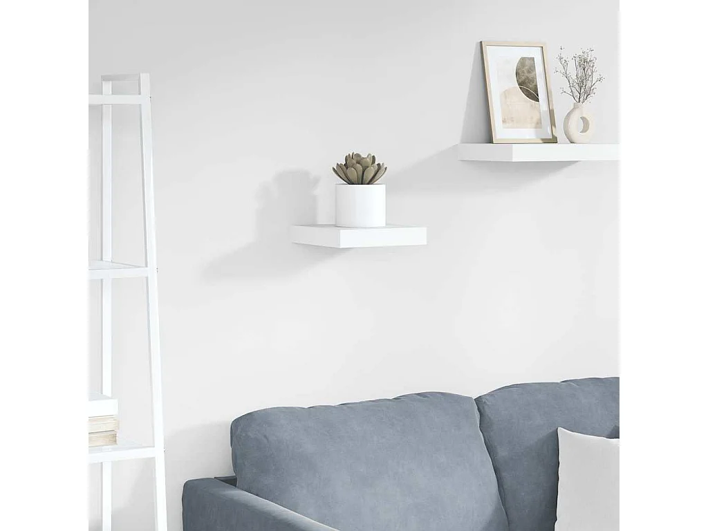 Étagère murale flottante Blanc brillant 23x23,5x3,8 cm MDF