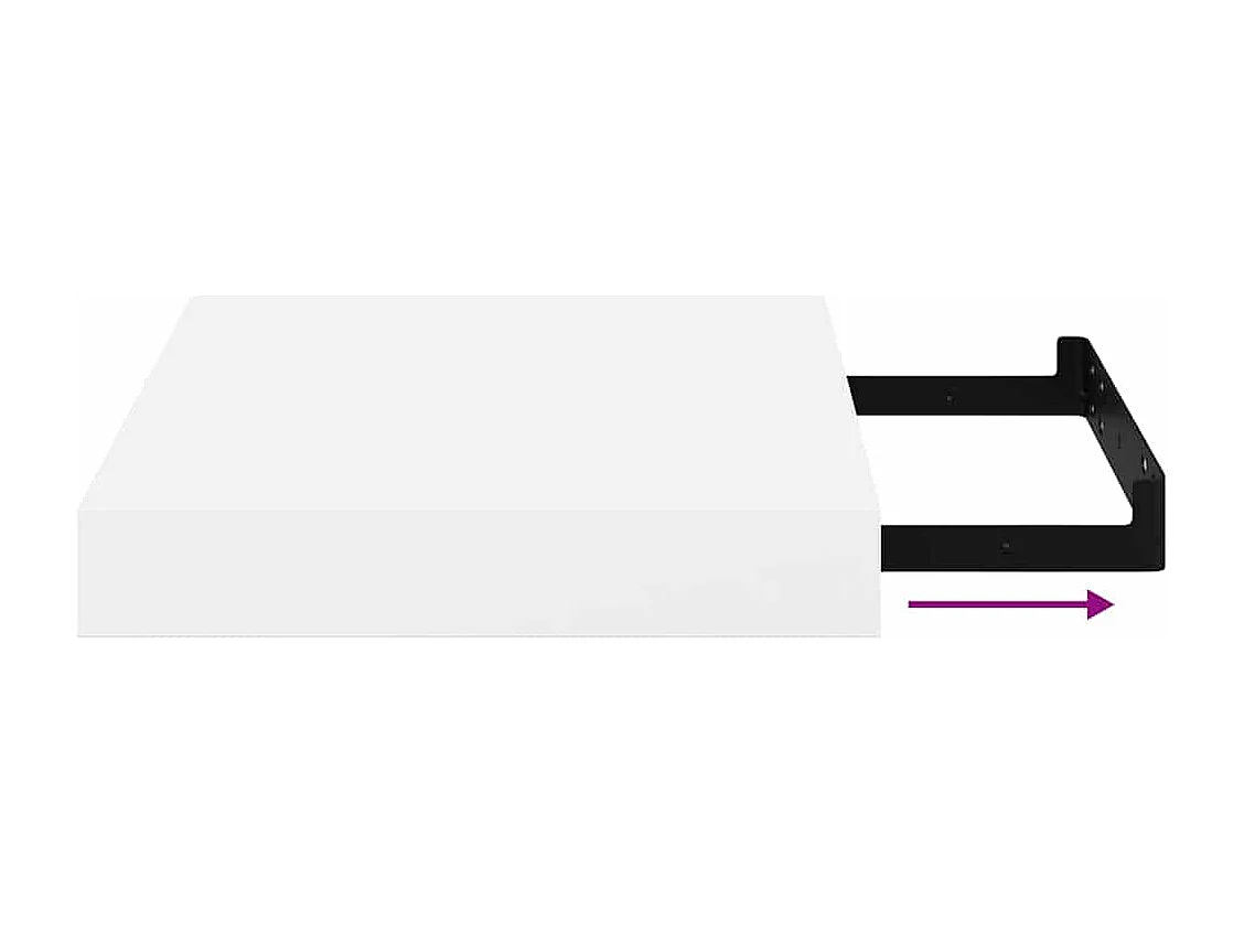 Étagère murale flottante Blanc brillant 23x23,5x3,8 cm MDF