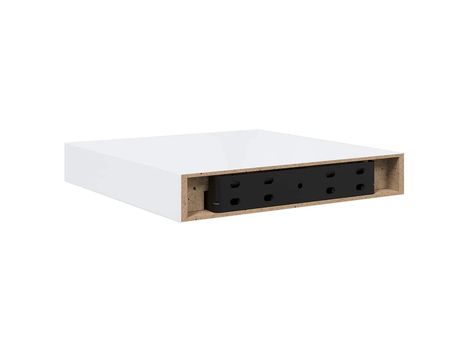 Prateleira parede suspensa 23x23,5x3,8 cm MDF branco brilhante