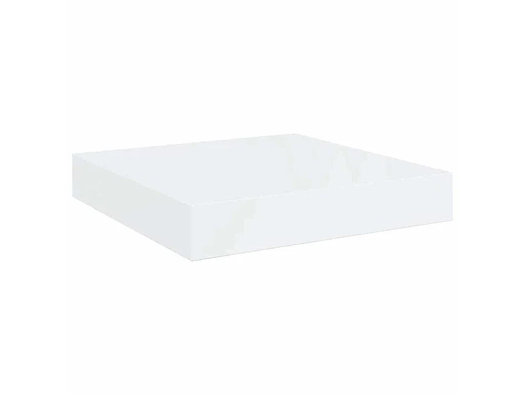 Prateleira parede suspensa 23x23,5x3,8 cm MDF branco brilhante