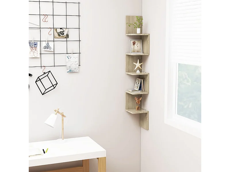 Wand-Eckregal Sonoma-Eiche 20x20x127,5 cm Holzwerkstoff