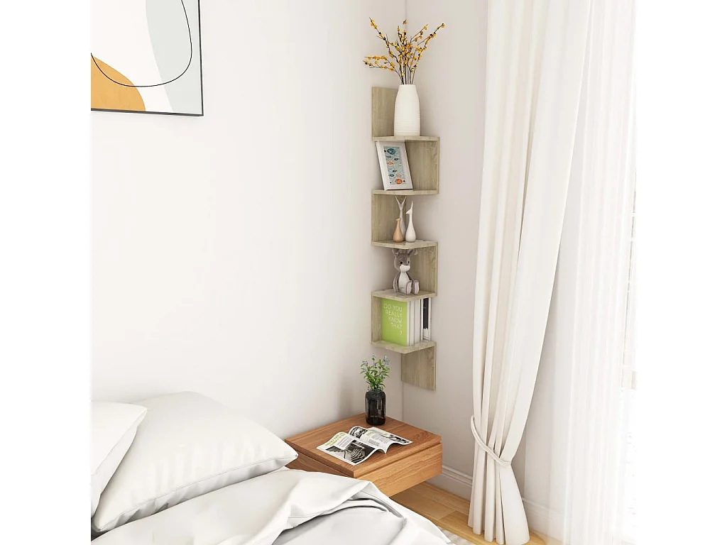 Wand-Eckregal Sonoma-Eiche 20x20x127,5 cm Holzwerkstoff