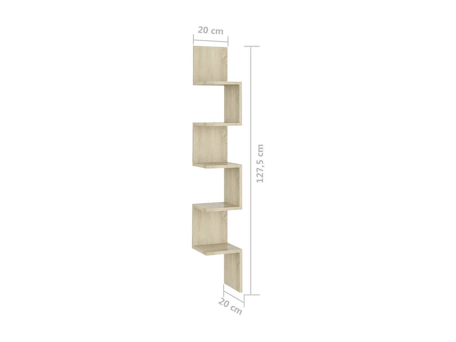 Scaffale Angolare Muro Sonoma 20x20x127,5cm Truciolato