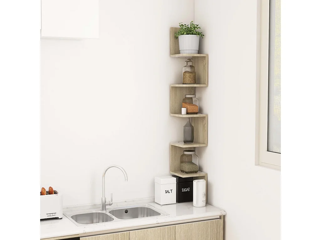 Scaffale Angolare Muro Sonoma 20x20x127,5cm Truciolato