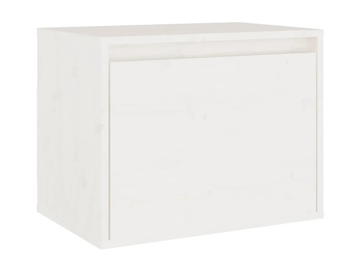 Armoire murale Blanc 45x30x35 cm Bois de pin massif