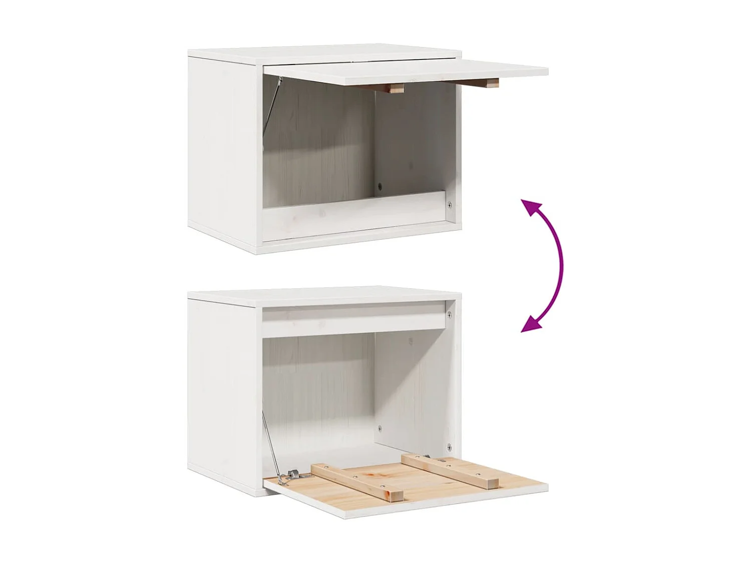 Wandschrank Weiß 45x30x35 cm Massivholz Kiefer