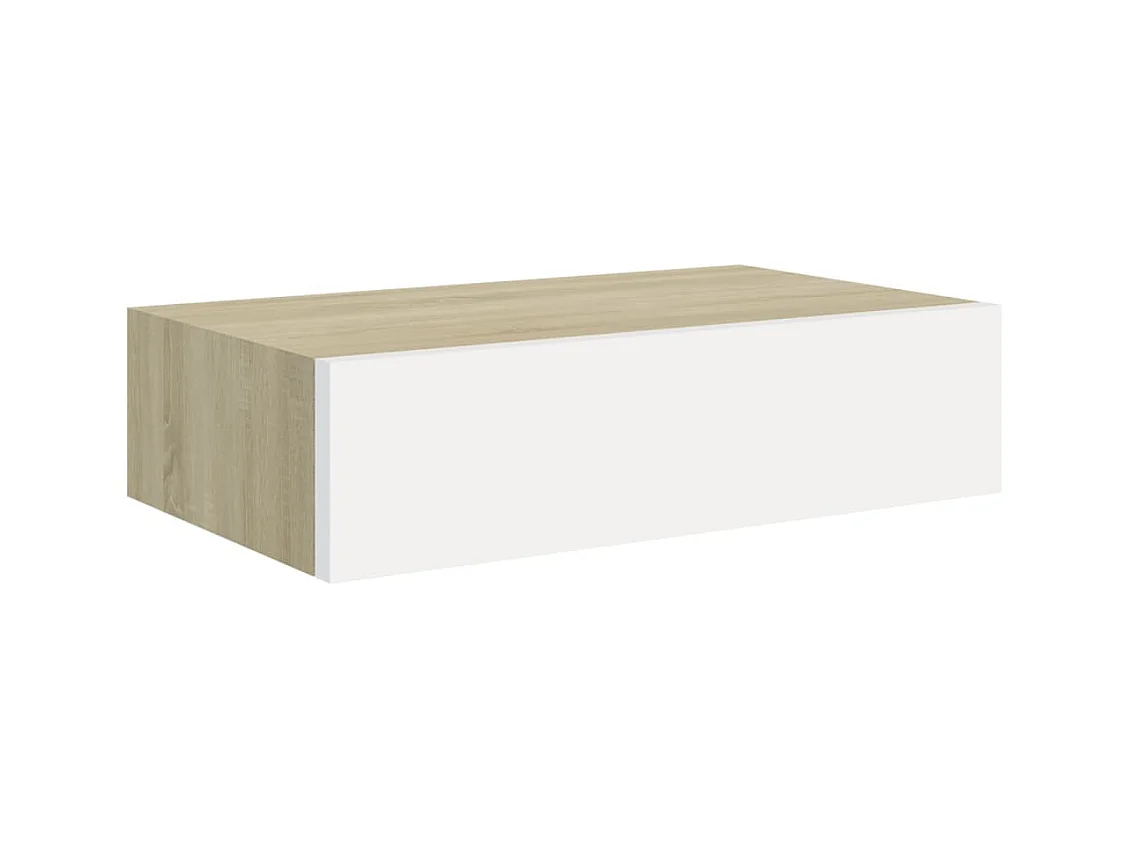 Scaffale con Cassetti Rovere e Bianco 40x23,5x10 cm in MDF