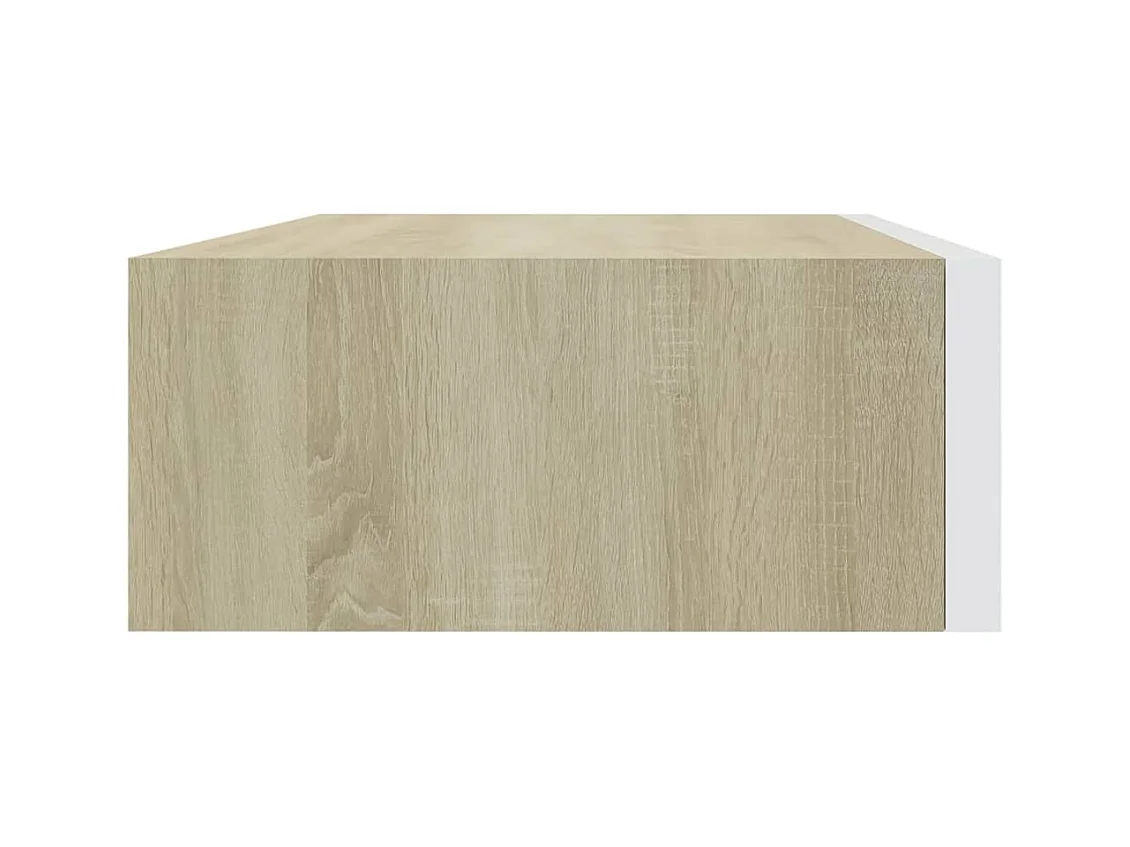 Scaffale con Cassetti Rovere e Bianco 40x23,5x10 cm in MDF