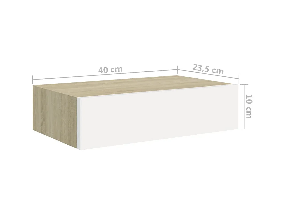 Scaffale con Cassetti Rovere e Bianco 40x23,5x10 cm in MDF