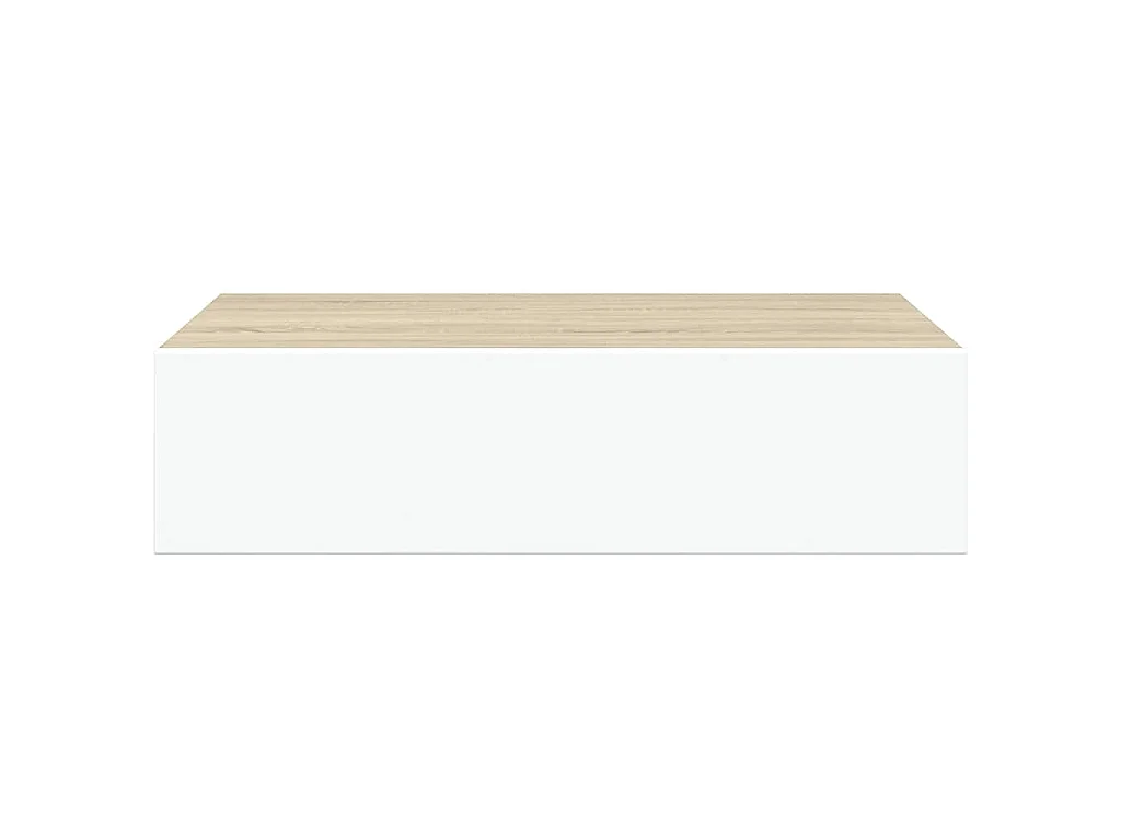 Wandmontiertes Schubladenregal Eiche und Weiß 40 x 23,5 x 10 cm MDF