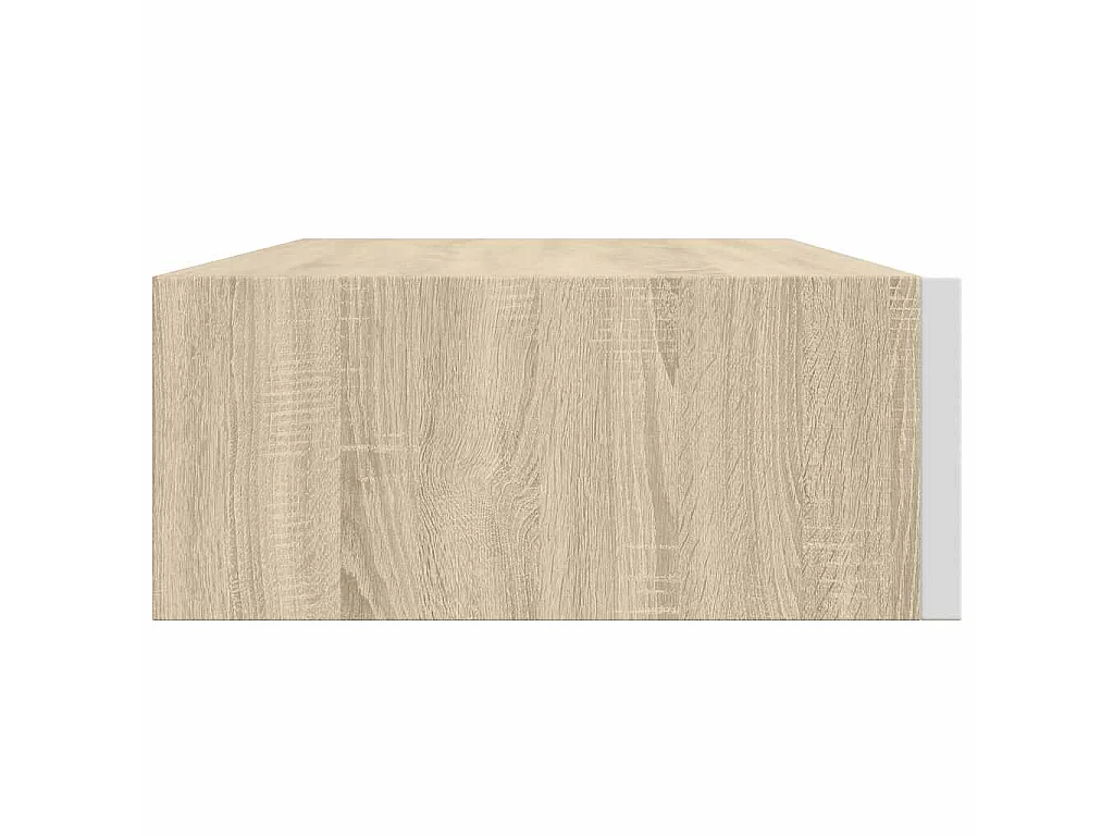 Wandmontiertes Schubladenregal Eiche und Weiß 40 x 23,5 x 10 cm MDF