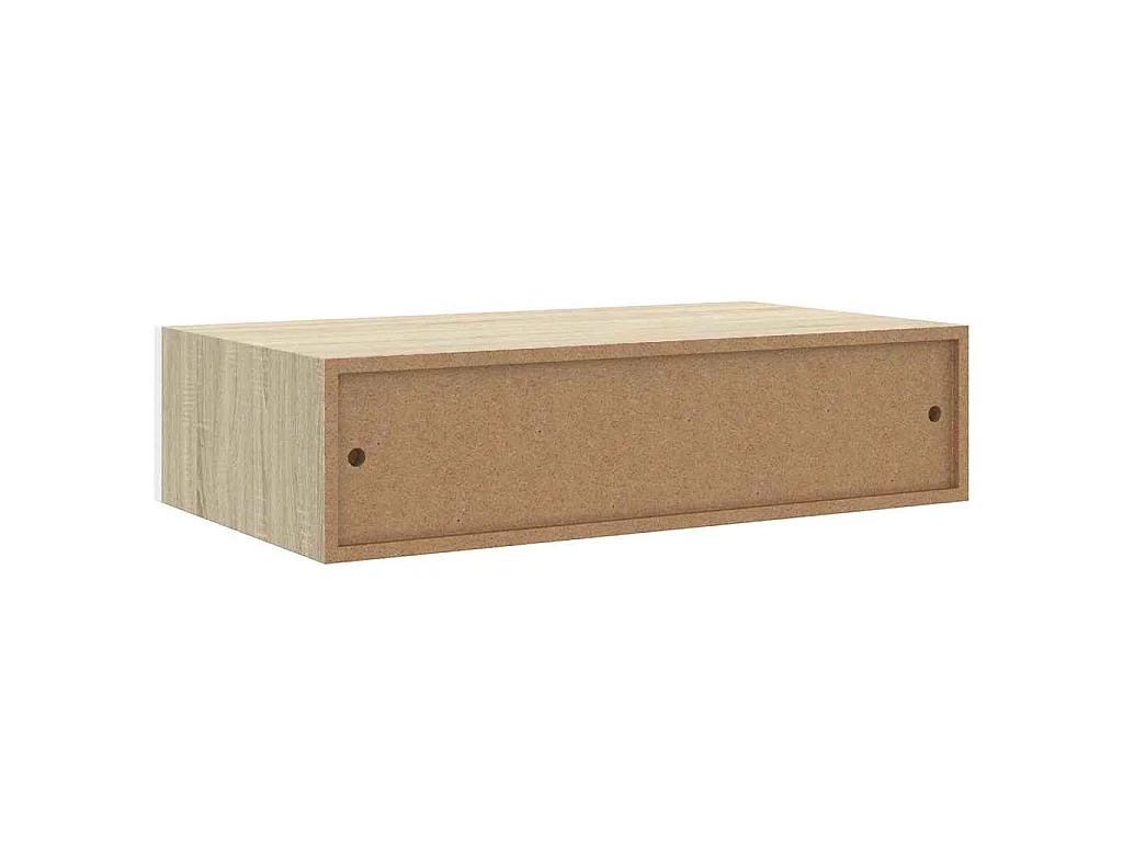 Wandmontiertes Schubladenregal Eiche und Weiß 40 x 23,5 x 10 cm MDF