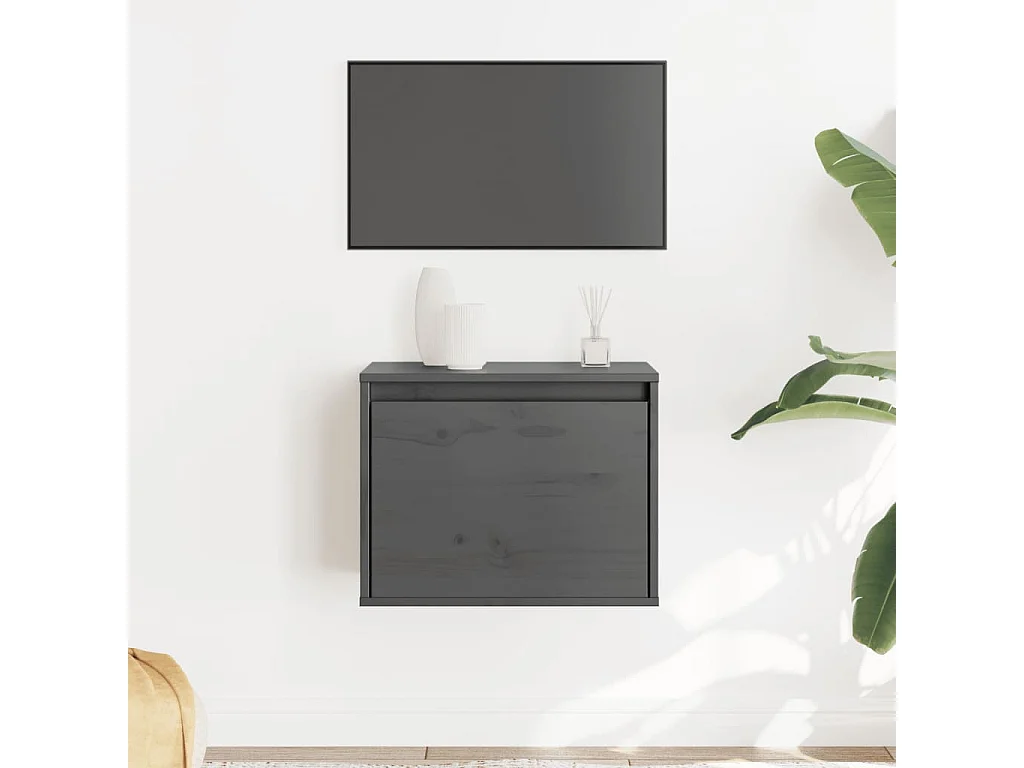 Wandschrank Grau 45x30x35 cm Massivholz Kiefer