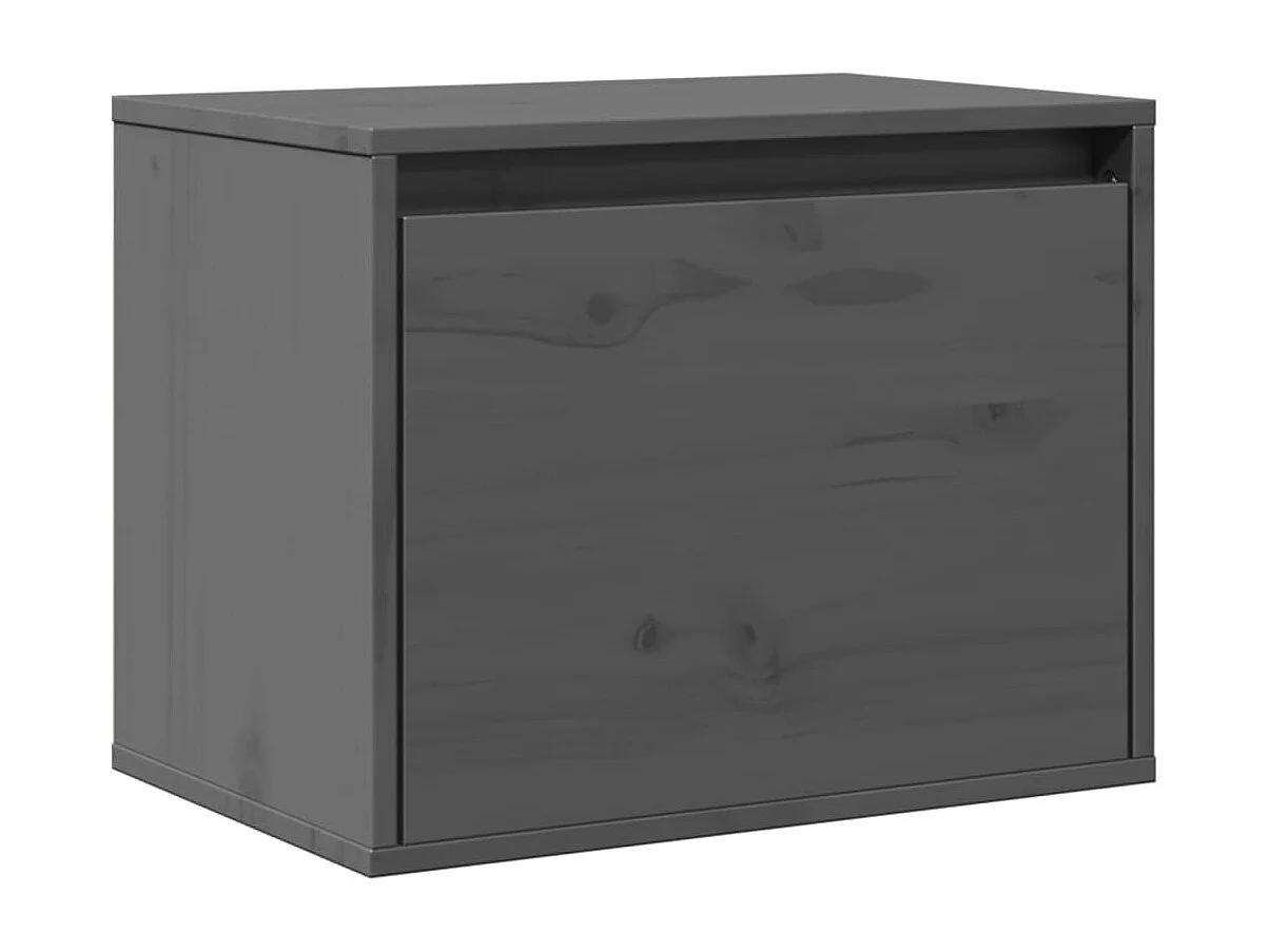 Wandschrank Grau 45x30x35 cm Massivholz Kiefer
