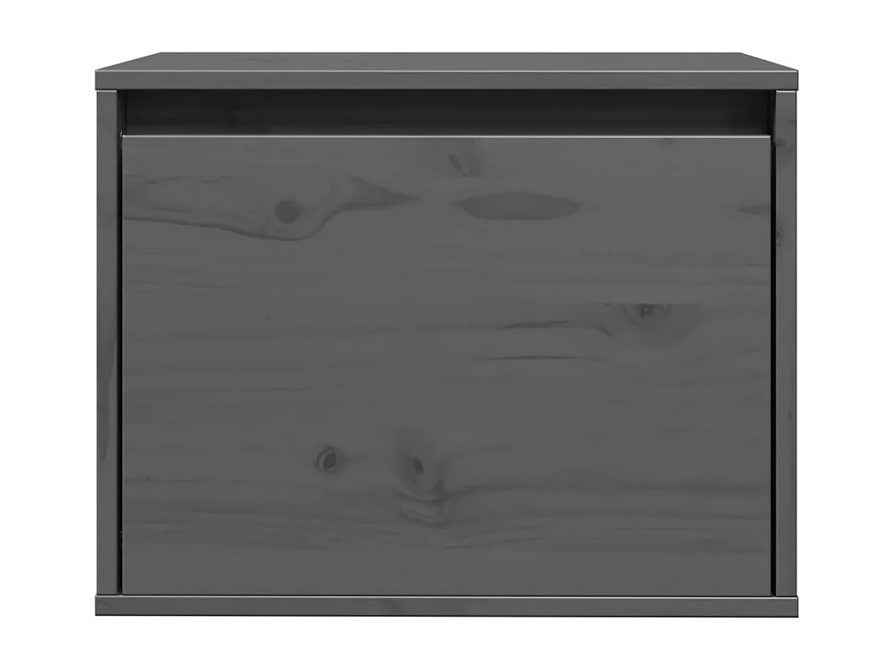 Wandschrank Grau 45x30x35 cm Massivholz Kiefer