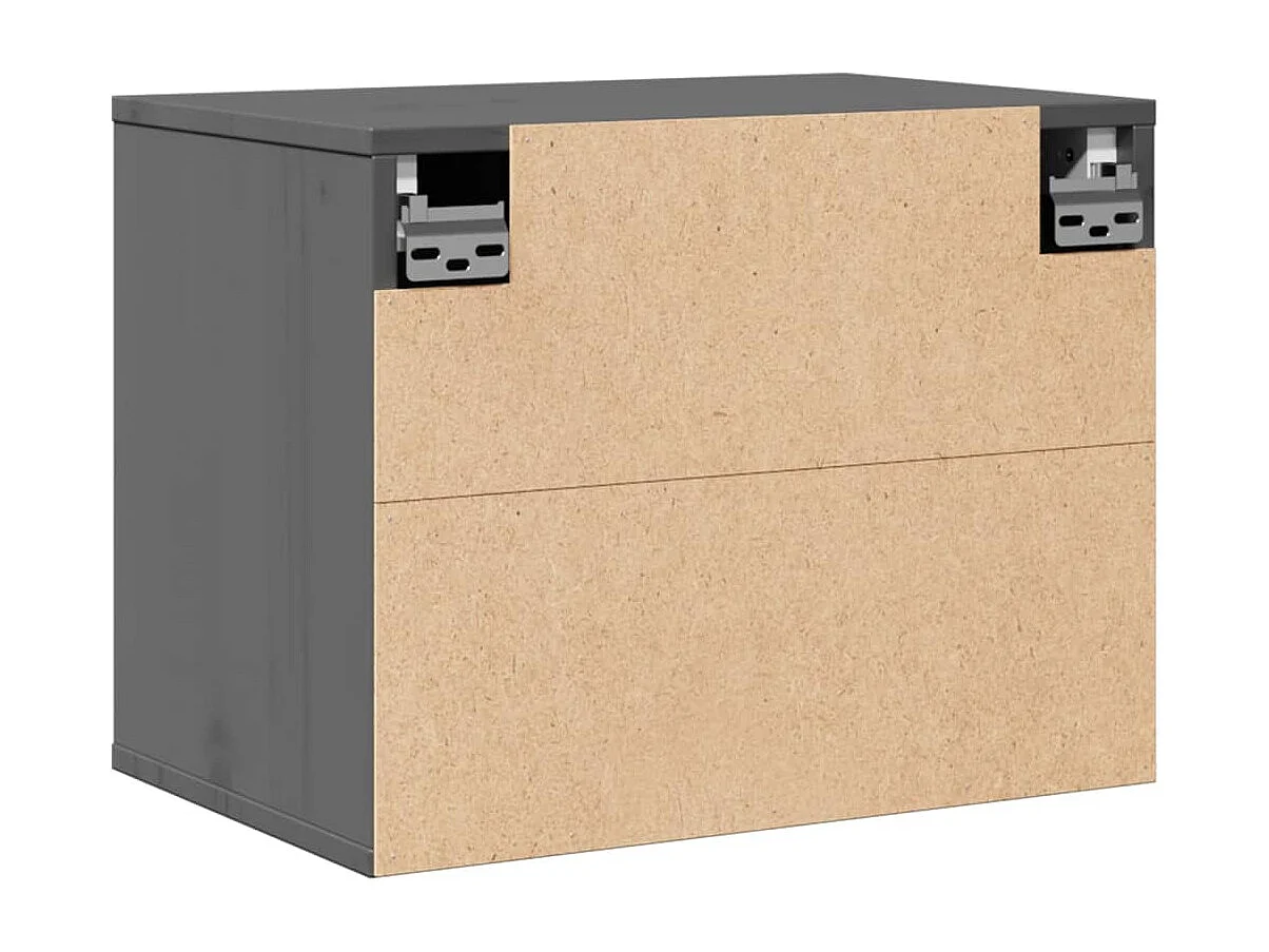 Wandschrank Grau 45x30x35 cm Massivholz Kiefer