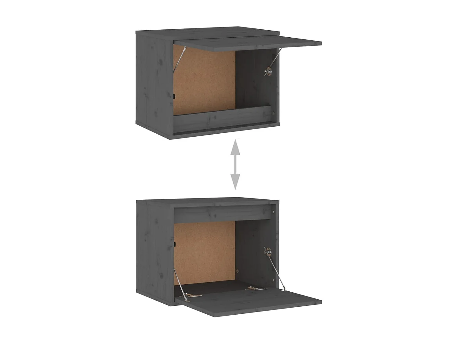 Wandschrank Grau 45x30x35 cm Massivholz Kiefer