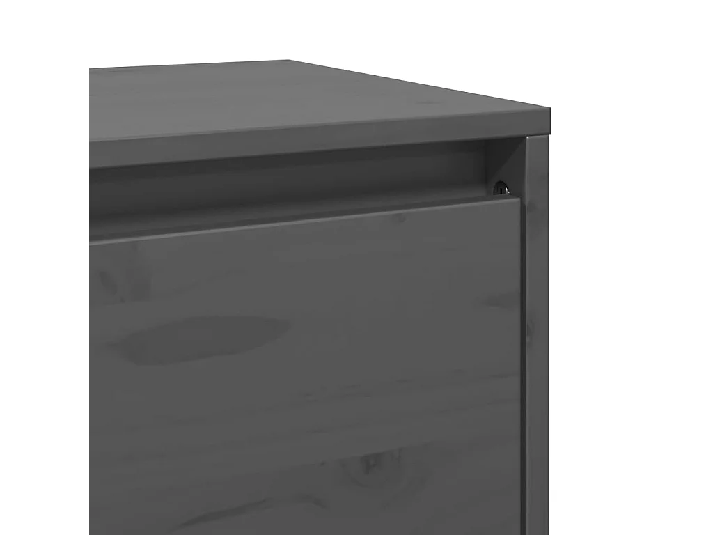 Wandschrank Grau 45x30x35 cm Massivholz Kiefer