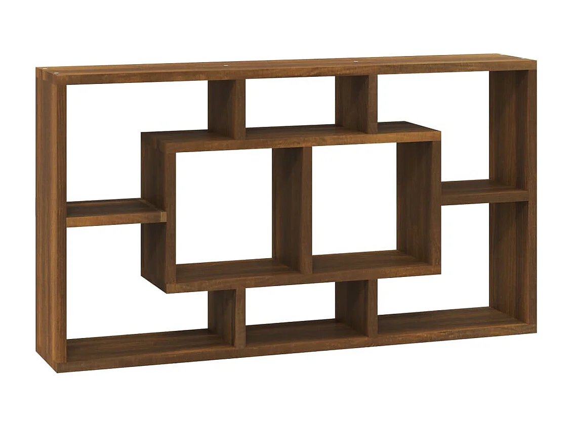 Étagère murale 8 compartiments Chêne marron