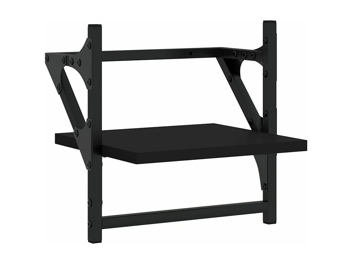 Ensemble d'étagères murales barres 4 pcs noir bois d'ingénierie