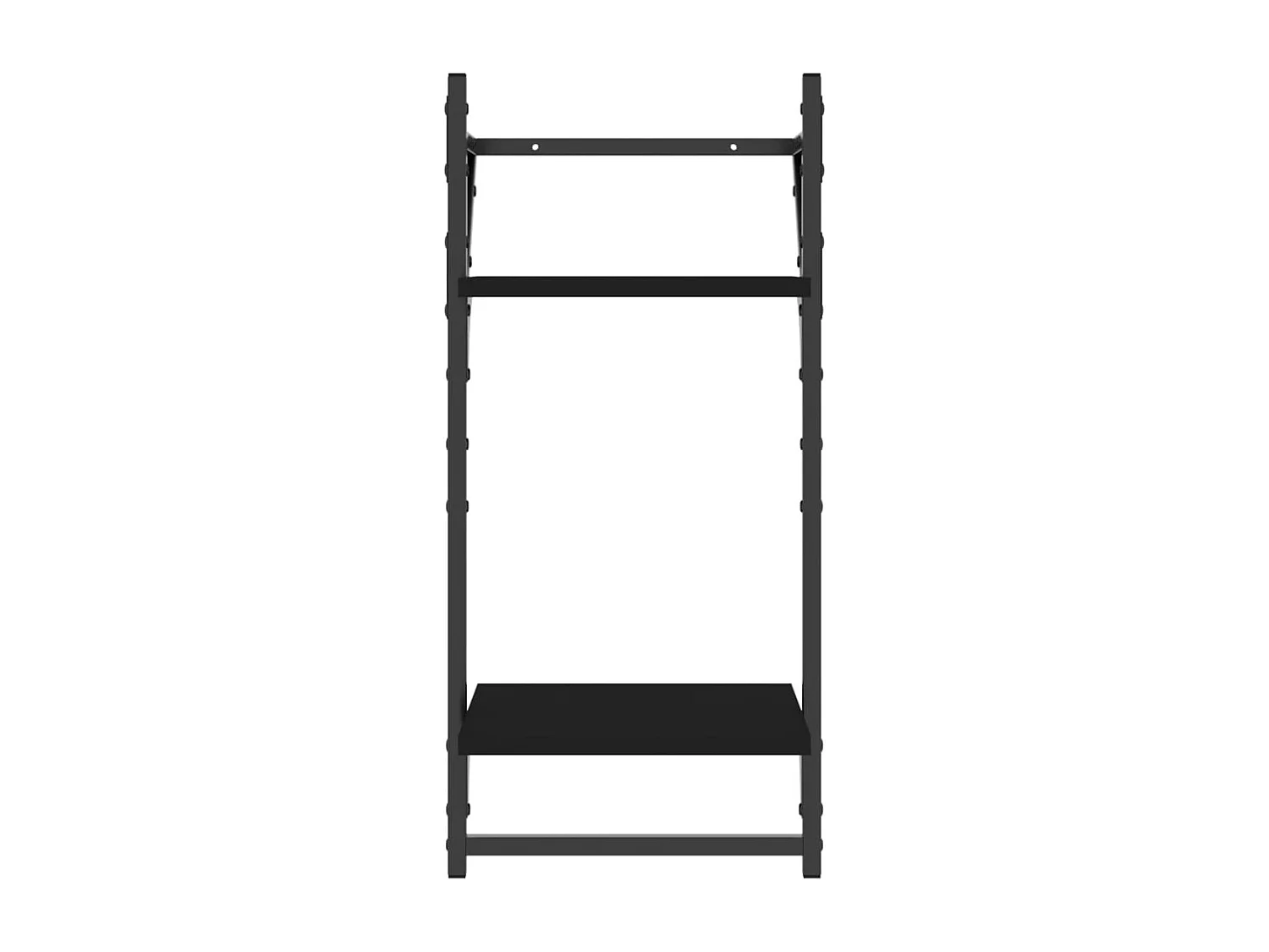Set Mensole da Parete con Aste 4pz Nero in Legno Multistrato