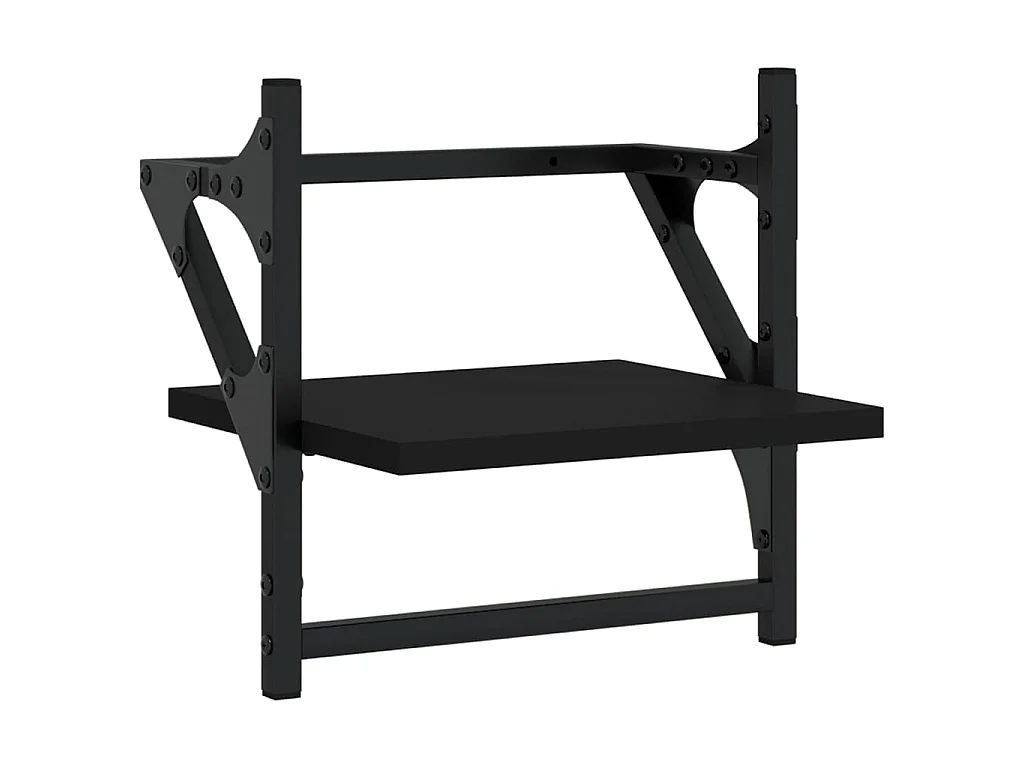 Ensemble d'étagères murales barres 4 pcs noir bois d'ingénierie