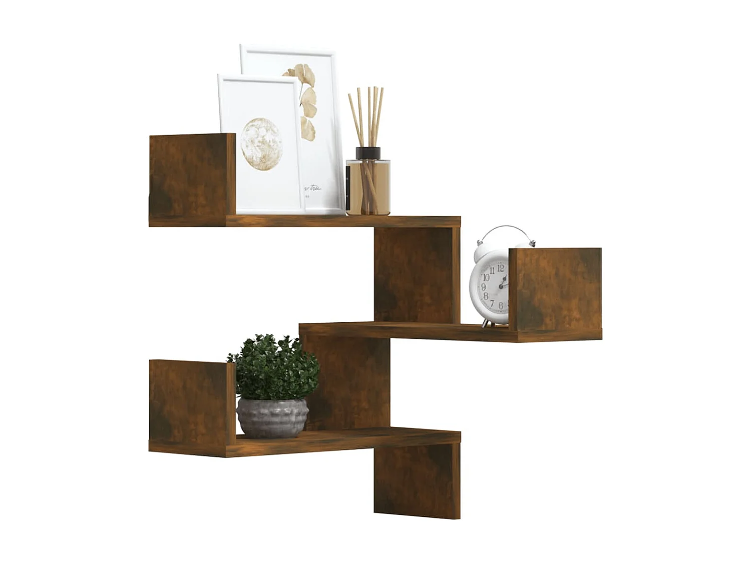 Étagères d'angle murales 2 pcs Chêne fumé 40x40x50 cm Bois