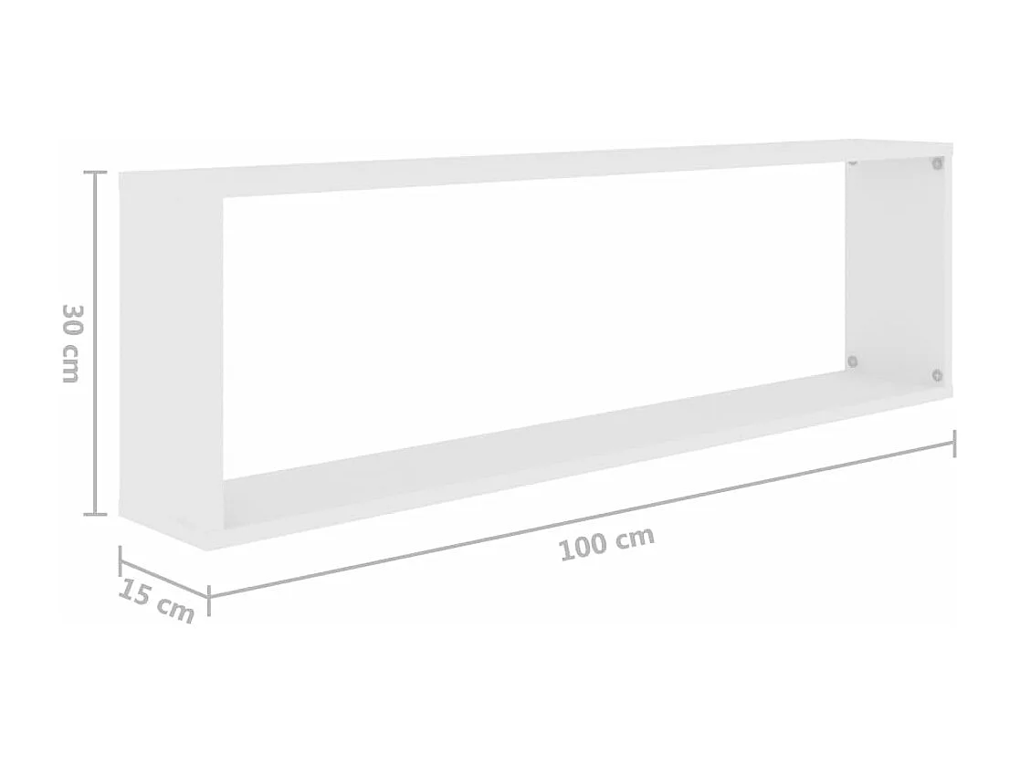 Estante cubo de pared 2 uds madera contrachapada 100x15x30 cm