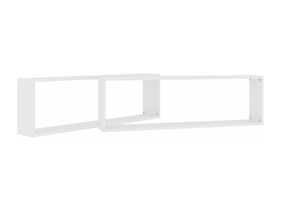 Estante cubo de pared 2 uds madera contrachapada 100x15x30 cm