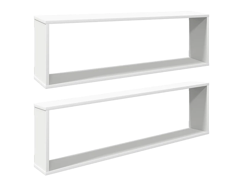 Étagères cube murales 2 pcs blanc 100x15x30cm bois d'ingénierie