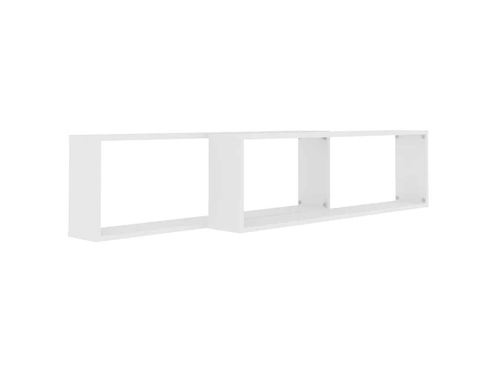 Étagères cube murales 2 pcs blanc 100x15x30cm bois d'ingénierie