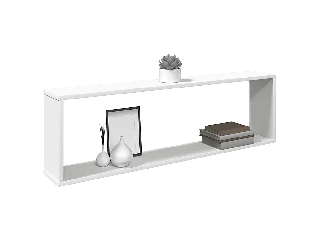 Étagères cube murales 2 pcs blanc 100x15x30cm bois d'ingénierie