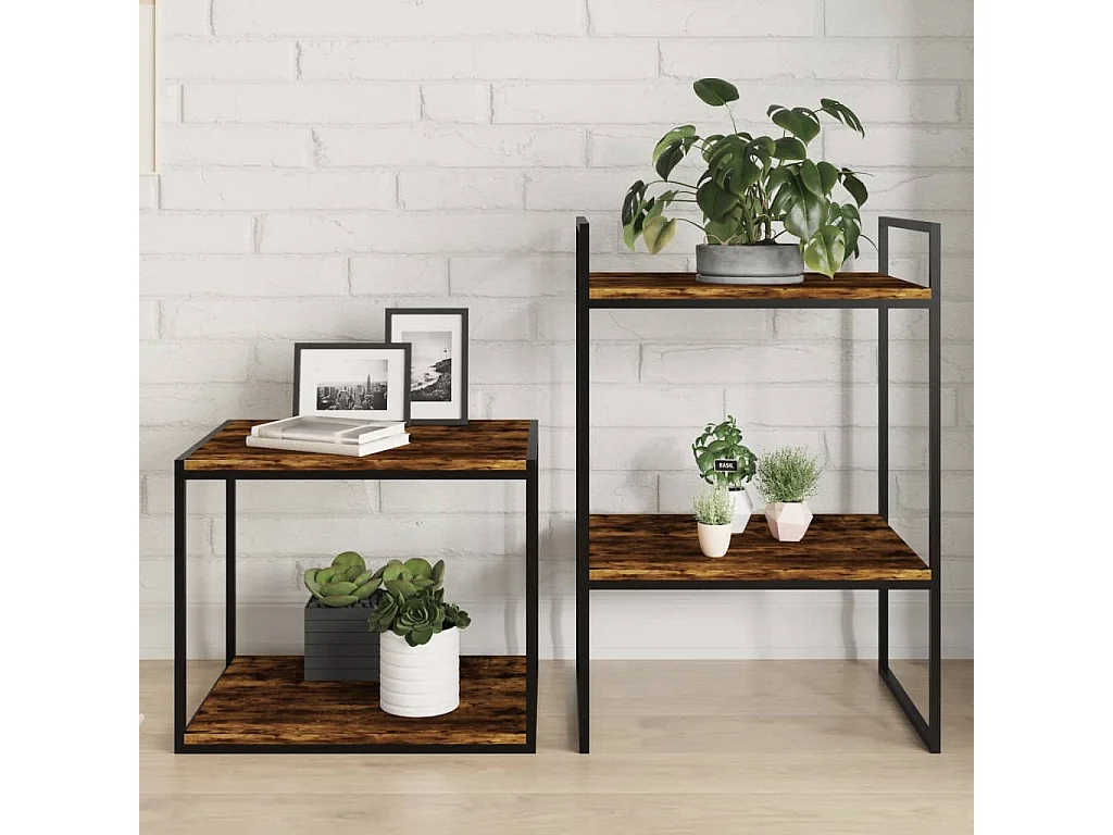 Prateleiras de parede 4pcs derivados de madeira carvalho fumado