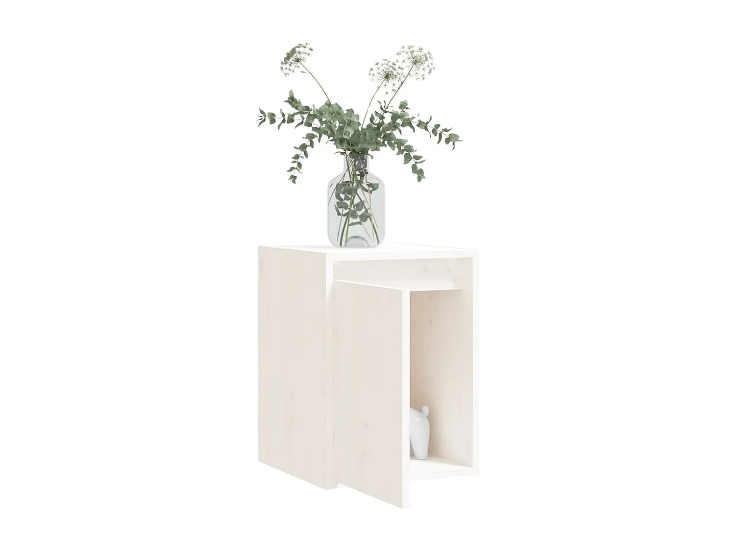 Wandkasten 2 st 30x30x40 cm massief grenenhout wit