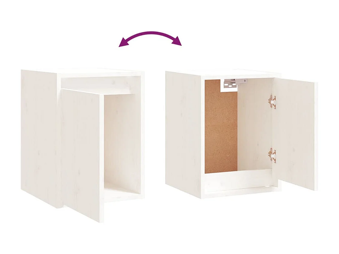 Wandkasten 2 st 30x30x40 cm massief grenenhout wit