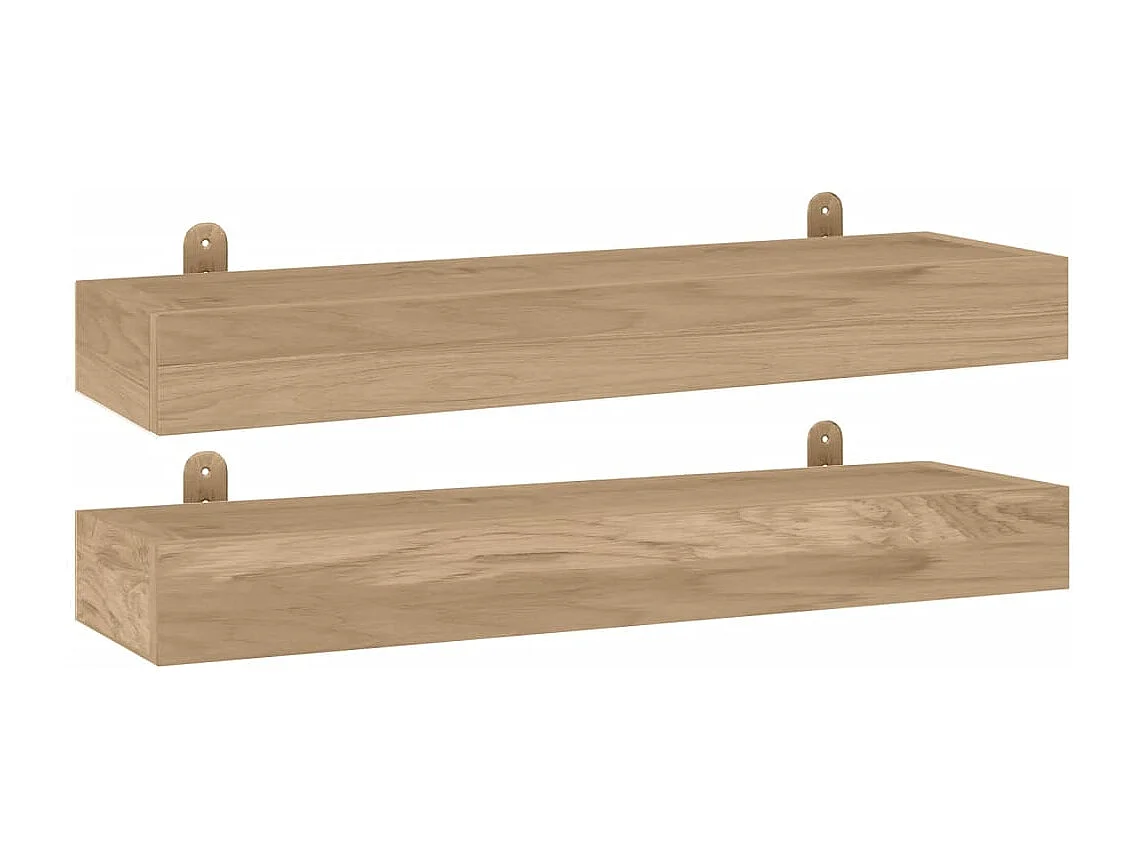 Prateleiras de parede 2 pcs 60x15x4 cm madeira de teca maciça