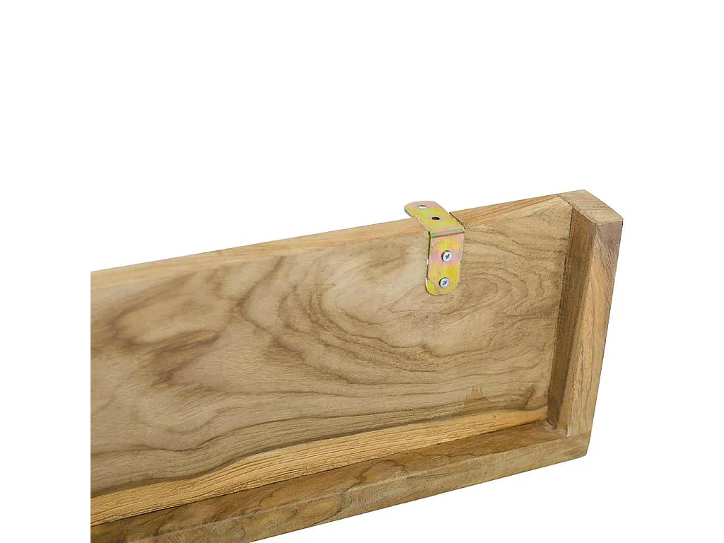 Wandschappen 2 st 60x15x4 cm massief teakhout