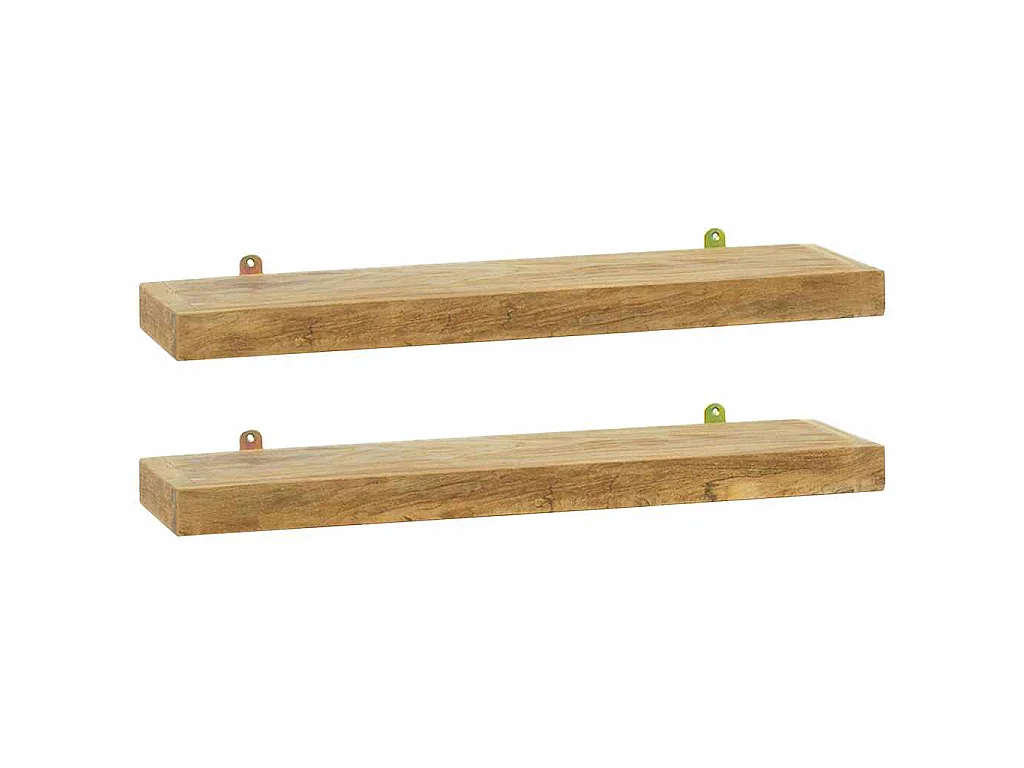 Wandschappen 2 st 60x15x4 cm massief teakhout