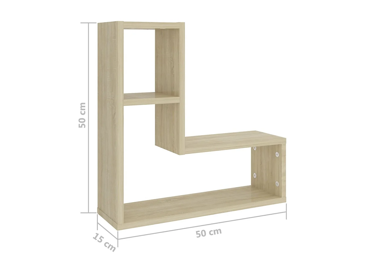 Étagères murales 2pcs chêne sonoma 50x15x50cm bois d'ingénierie