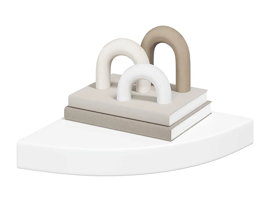 Prateleiras de canto suspensas 4 pcs 25x25x3,8cm MDF branco