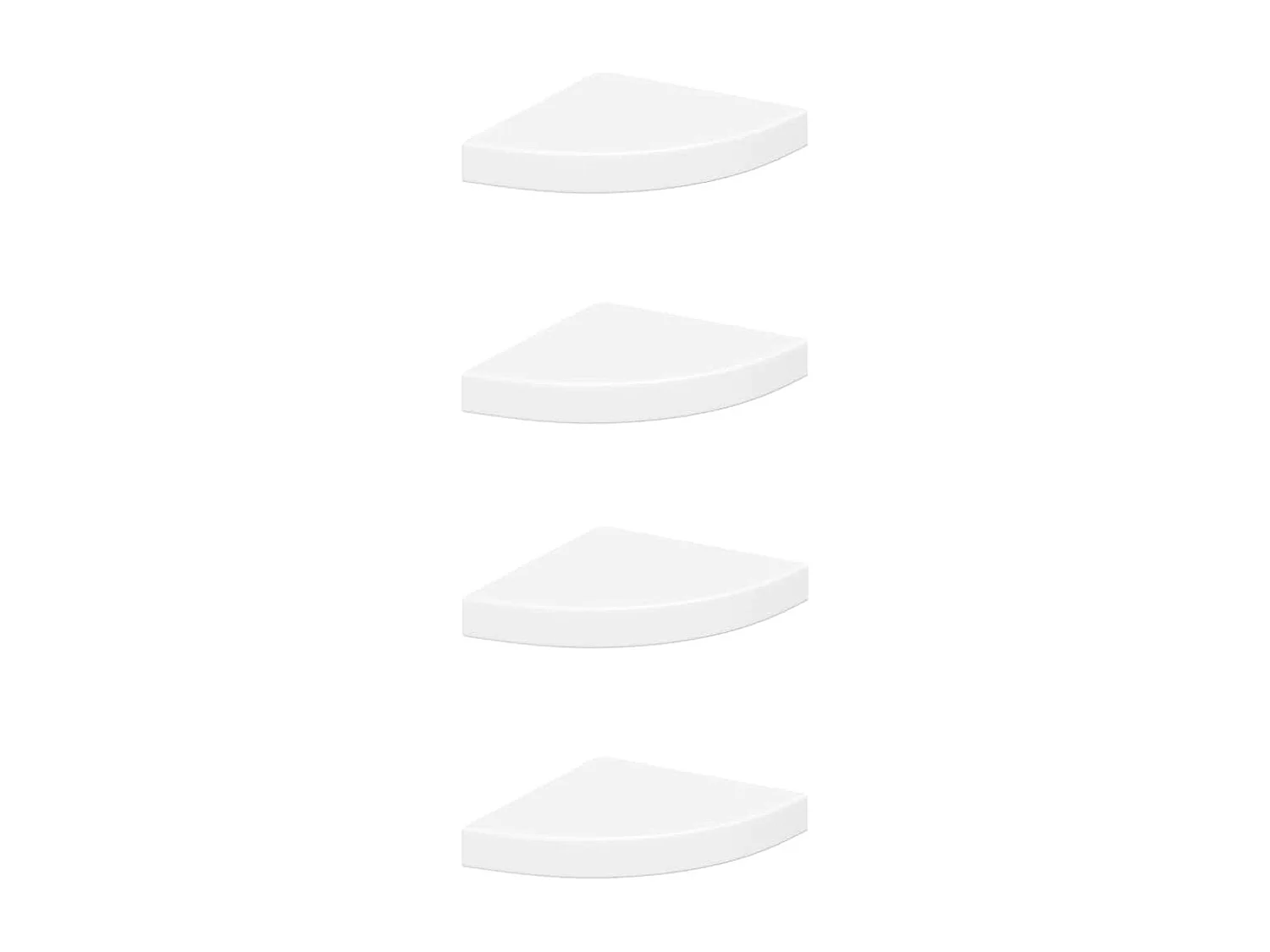 Scaffali Angolari a Parete 4 pz Bianchi 25x25x3,8 cm in MDF